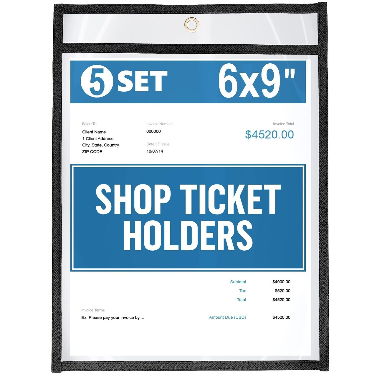 5 Pack Job Ticket Holders 6x9 Dry Erase Pocket Sleeves Shop Ticket Holders Work Order Plastic Sleeves Ticket Holder Dry Erase Sleeves Clear Document Holder Reusable Dry Erase Pockets